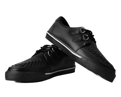 A9873 Black Leather D-Ring Sneaker - T.U.K. Shoes