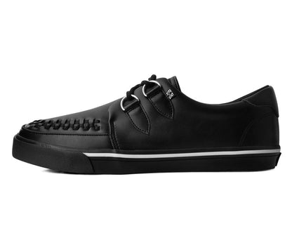 A9873 Black Leather D-Ring Sneaker - T.U.K. Shoes