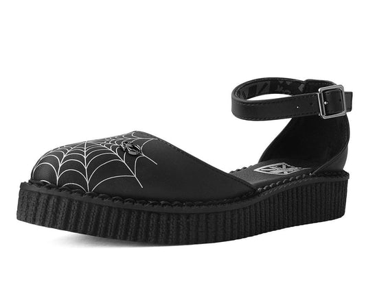 A9944L Black Pointed Spiderweb Glow Sandal - T.U.K. Shoes