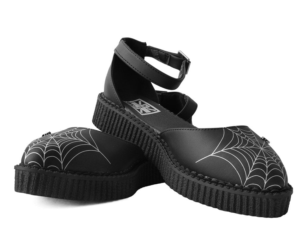 A9944L Black Pointed Spiderweb Glow Sandal - T.U.K. Shoes
