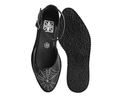 A9944L Black Pointed Spiderweb Glow Sandal - T.U.K. Shoes