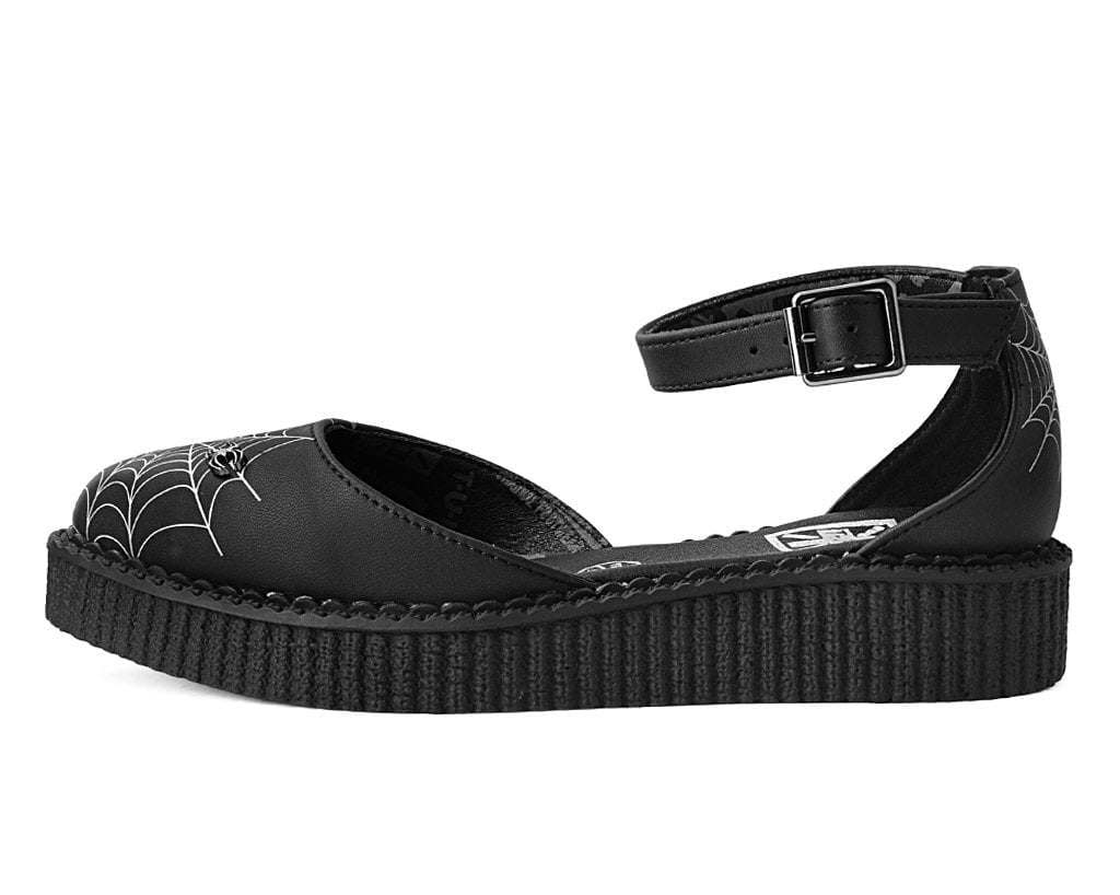 A9944L Black Pointed Spiderweb Glow Sandal - T.U.K. Shoes