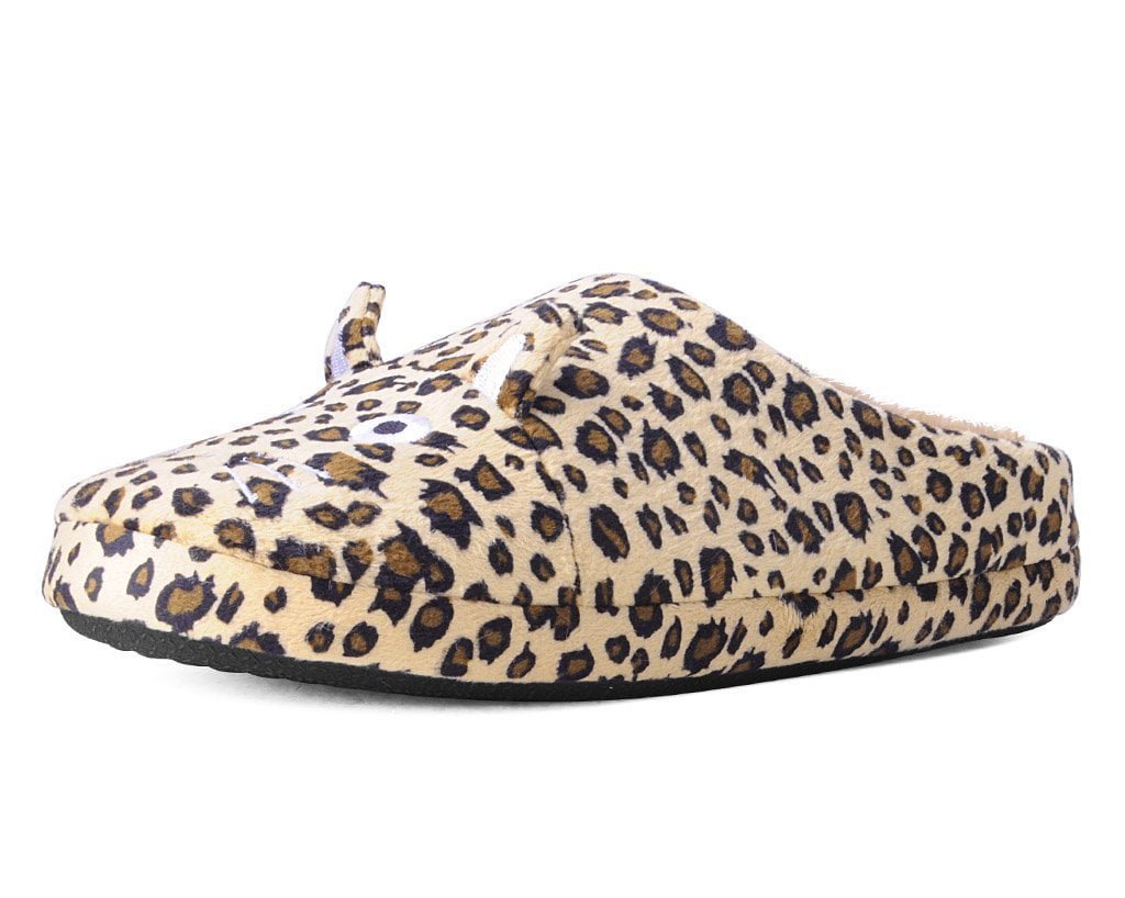 SL07 Tan Leopard Kitty Slipper - T.U.K. Shoes