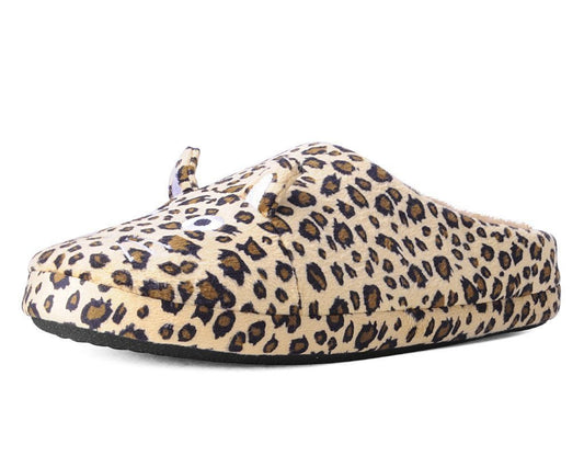 SL07 Tan Leopard Kitty Slipper - T.U.K. Shoes