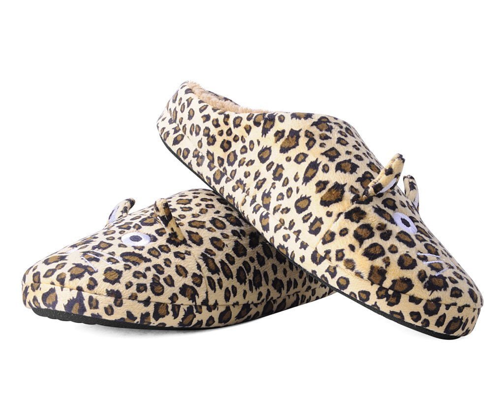 SL07 Tan Leopard Kitty Slipper - T.U.K. Shoes