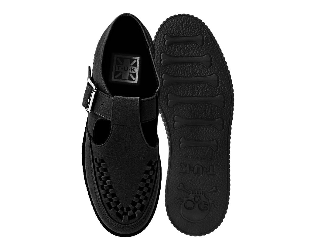 F9954 Black Suede Viva Low Sandal - T.U.K. Shoes