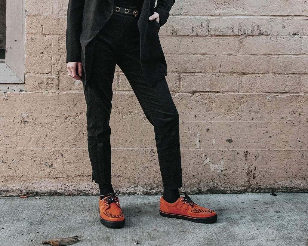 A9852 Burnt Orange Suede 2-Ring VLK Sneaker - T.U.K. Shoes