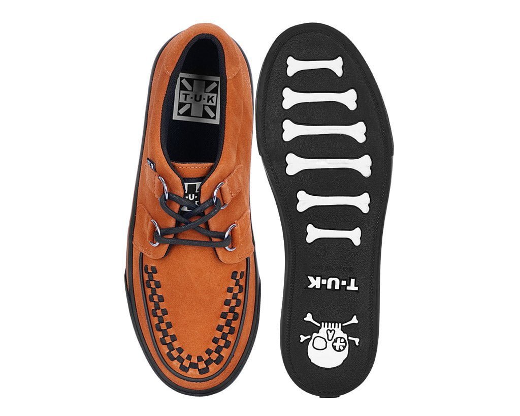 A9852 Burnt Orange Suede 2-Ring VLK Sneaker - T.U.K. Shoes