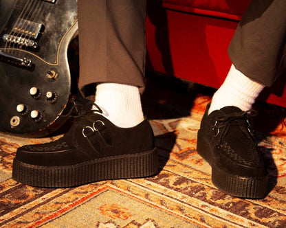 V7757 Black Suede Viva Mondo Creepers - T.U.K. Shoes
