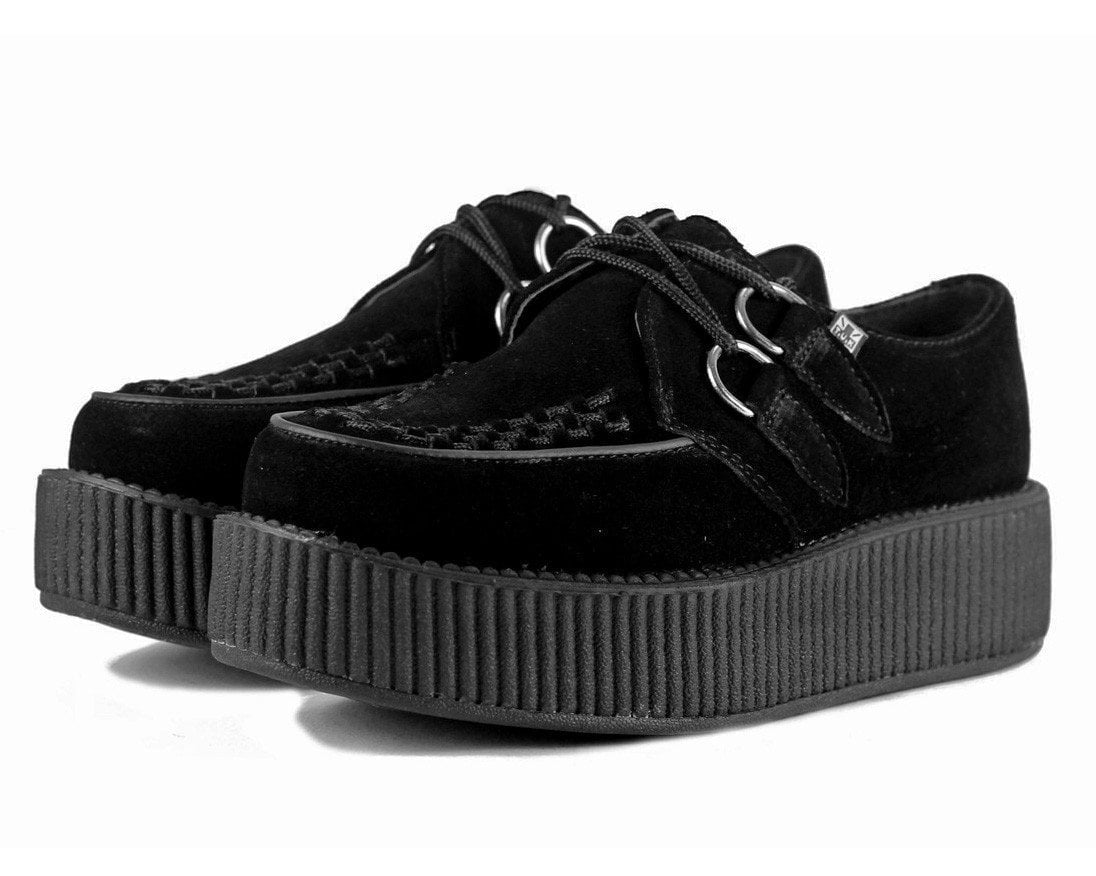 V7757 Black Suede Viva Mondo Creepers - T.U.K. Shoes