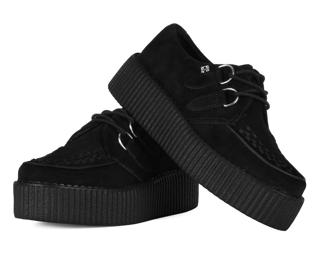 V7757 Black Suede Viva Mondo Creepers - T.U.K. Shoes