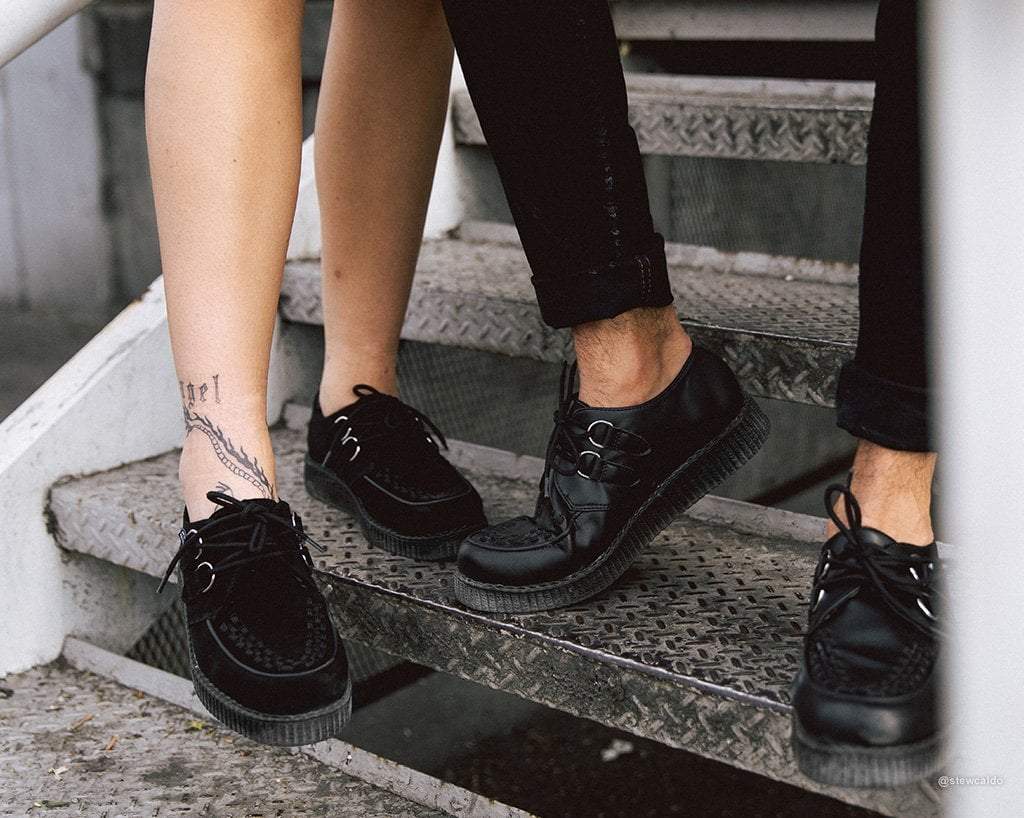 F7270 Black Suede Viva Low Creeper - T.U.K. Shoes