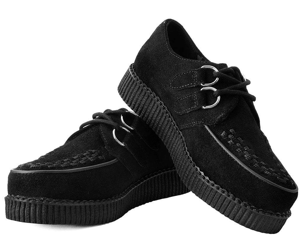 F7270 Black Suede Viva Low Creeper - T.U.K. Shoes