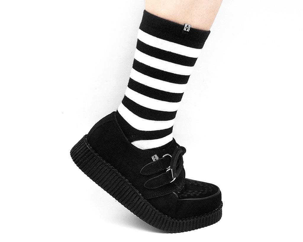 F7270 Black Suede Viva Low Creeper - T.U.K. Shoes