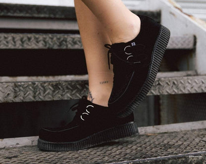 F7270 Black Suede Viva Low Creeper - T.U.K. Shoes