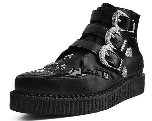 A9413 Black TUKskin™ Western Buckle Pointed Boot - T.U.K. Shoes