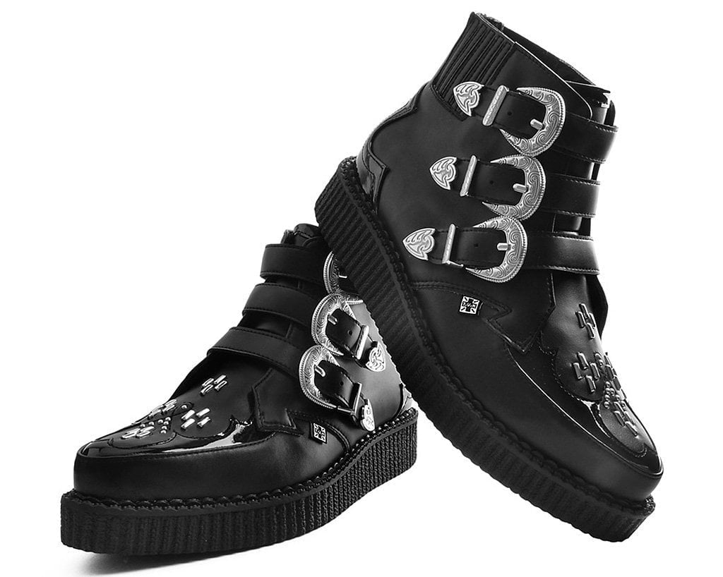 A9413 Black TUKskin™ Western Buckle Pointed Boot - T.U.K. Shoes
