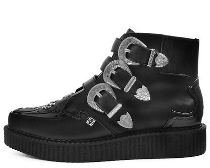 A9413 Black TUKskin™ Western Buckle Pointed Boot - T.U.K. Shoes