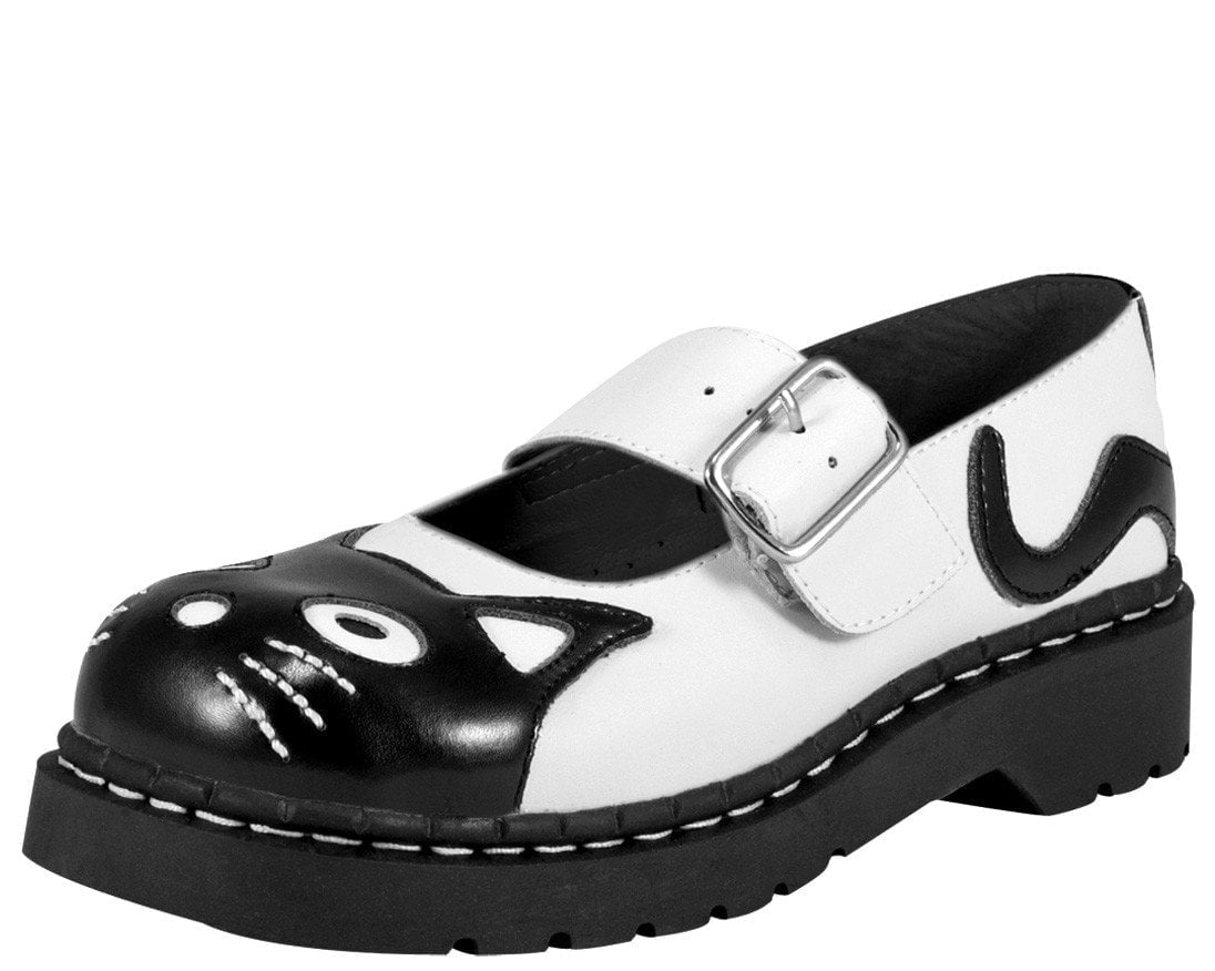 T2006 Black & White Kitty Mary Jane - T.U.K. Shoes