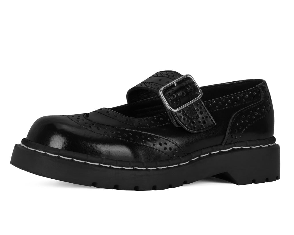 T1002 Brogue Mary Janes - T.U.K. Shoes