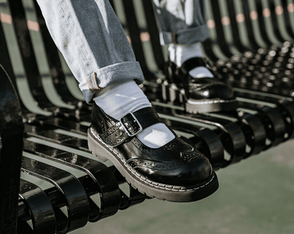 T1002 Brogue Mary Janes - T.U.K. Shoes