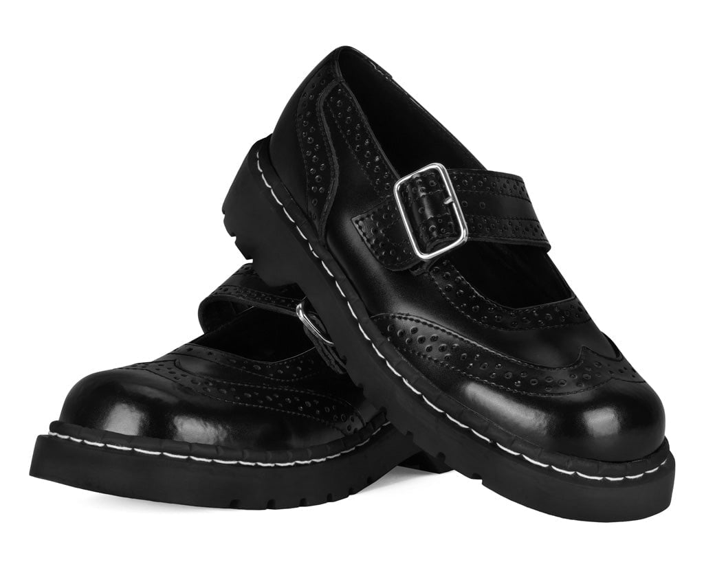 T1002 Brogue Mary Janes - T.U.K. Shoes