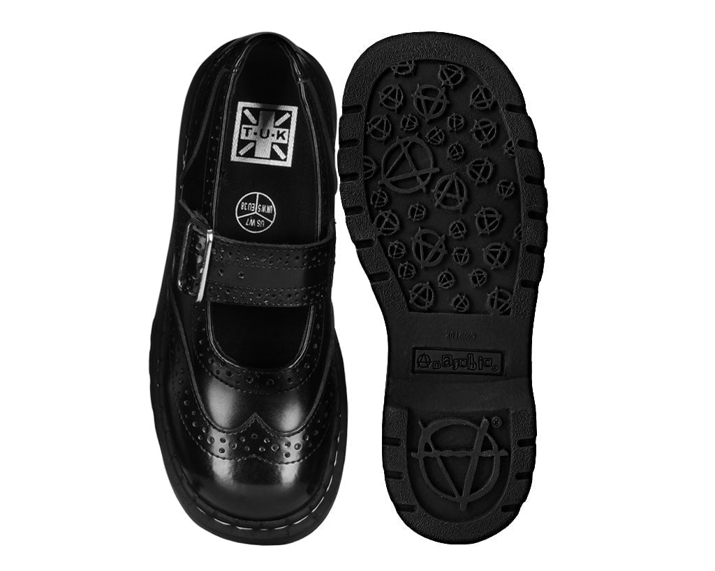 T1002 Brogue Mary Janes - T.U.K. Shoes