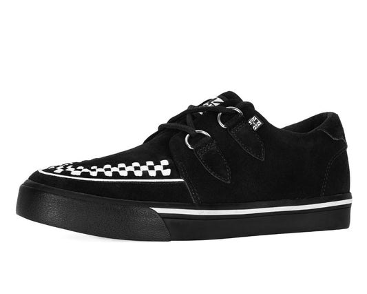 A9182 Black Suede White Interlace Sneaker - T.U.K. Shoes