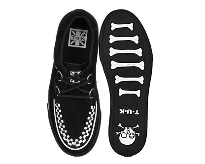 A9182 Black Suede White Interlace Sneaker - T.U.K. Shoes