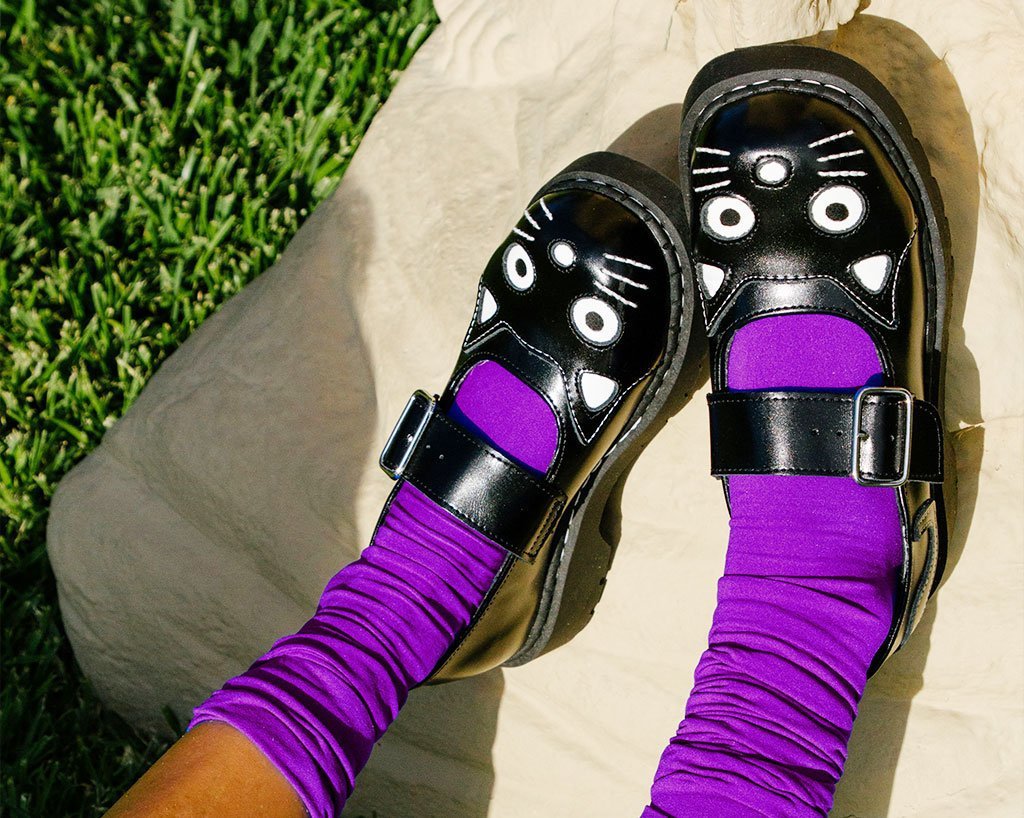 T2025 Black Kitty Mary Jane - T.U.K. Shoes