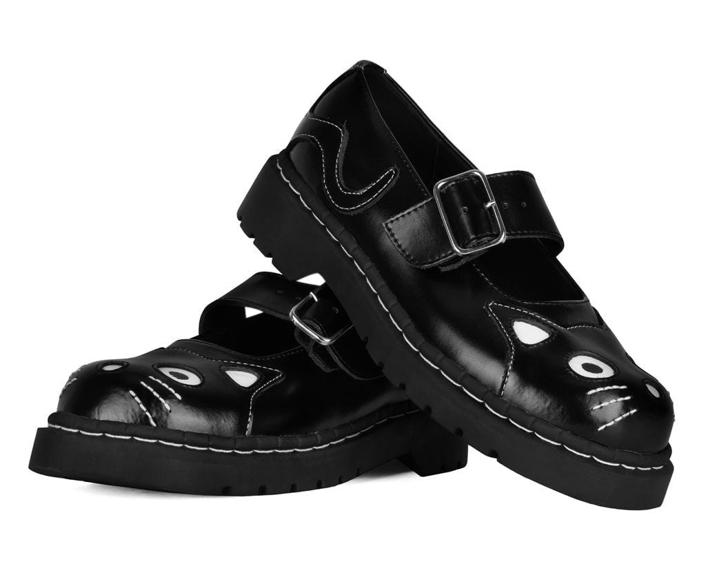 T2025 Black Kitty Mary Jane - T.U.K. Shoes