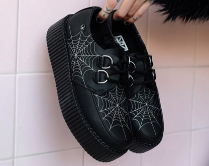 V9745 Black Glow Spiderweb Viva Mondo Creeper - T.U.K. Shoes