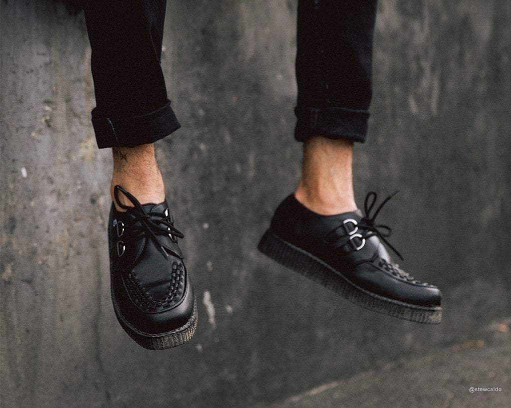 F9321 Black TUKskin™ Viva Low Creeper - T.U.K. Shoes
