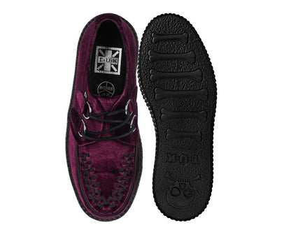 V8463 Burgundy Velvet Viva Mondo Creepers - T.U.K. Shoes