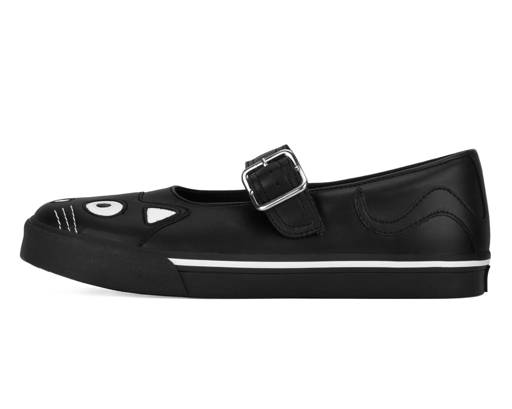 A9217L Black Kitty Face Mary Janes - T.U.K. Shoes