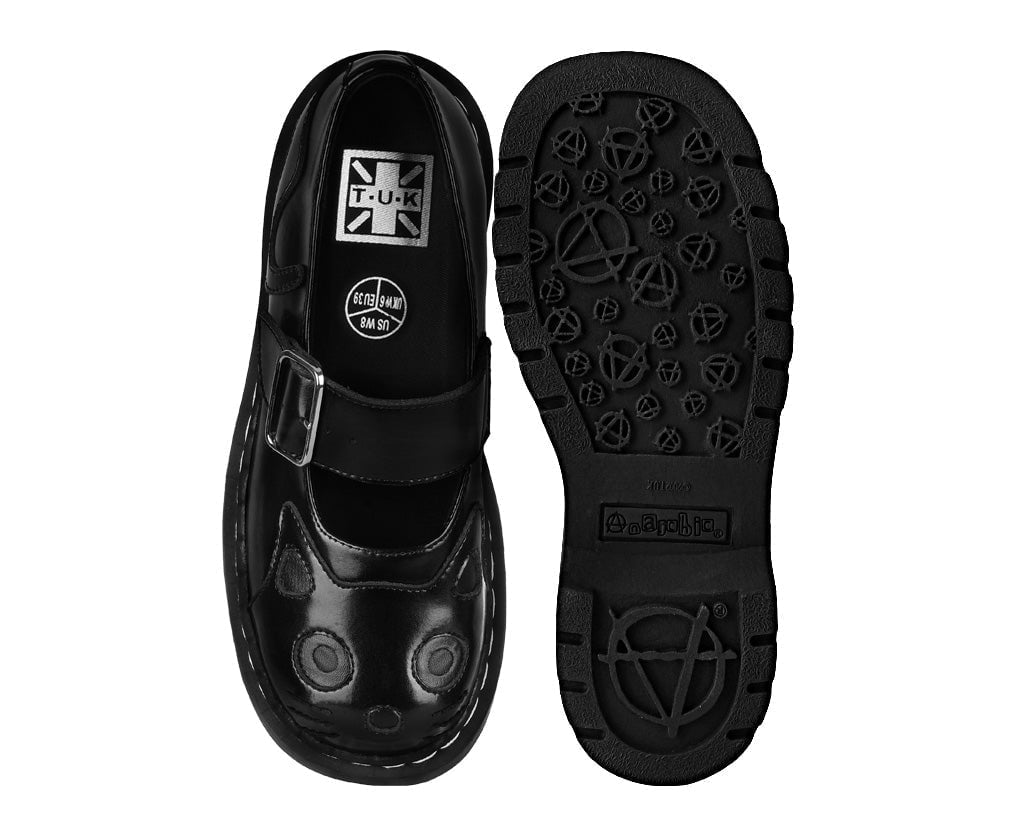 T2361 Black Out Kitty Mary Jane - T.U.K. Shoes