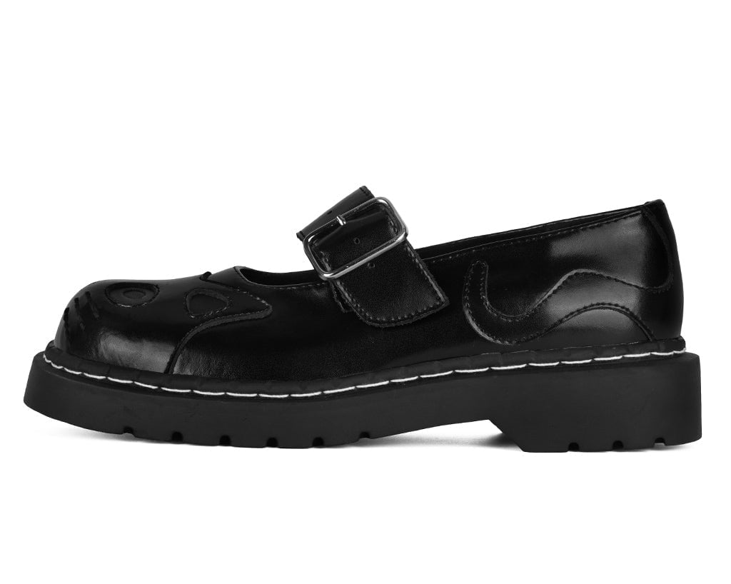 T2361 Black Out Kitty Mary Jane - T.U.K. Shoes