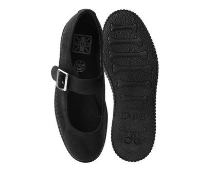 F9829L Black Faux Suede Viva Low Mary Jane - T.U.K. Shoes