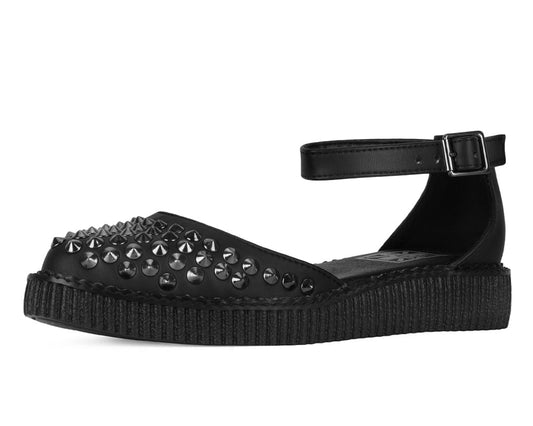 A9575L Black TUKskin™ Pointed Studded Sandal - T.U.K. Shoes