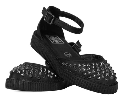 A9575L Black TUKskin™ Pointed Studded Sandal - T.U.K. Shoes
