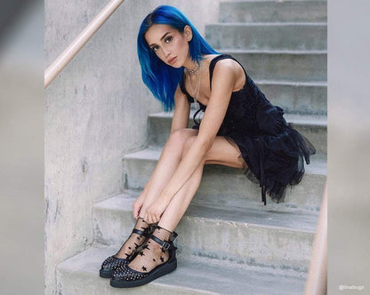 A9575L Black TUKskin™ Pointed Studded Sandal - T.U.K. Shoes