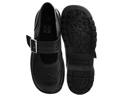 T2269 Black TUKskin™ Brogue Mary Jane - T.U.K. Shoes