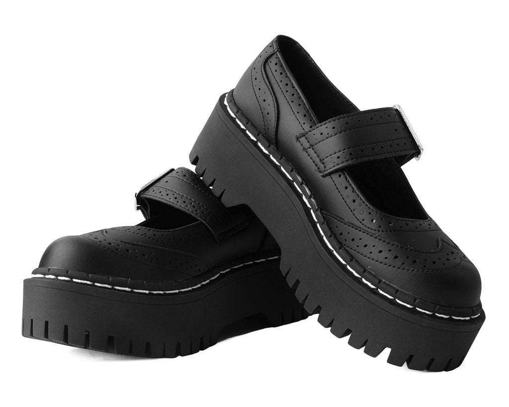 A9887L Black Double Decker Mary Jane - T.U.K. Shoes