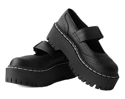 A9887L Black Double Decker Mary Jane - T.U.K. Shoes