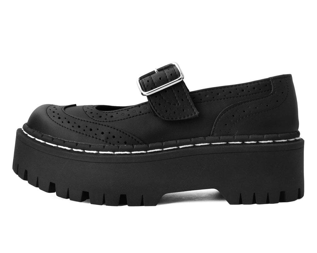 A9887L Black Double Decker Mary Jane - T.U.K. Shoes