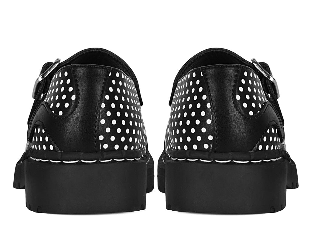 T2353 Black Polka Dot Kitty Mary Jane - T.U.K. Shoes