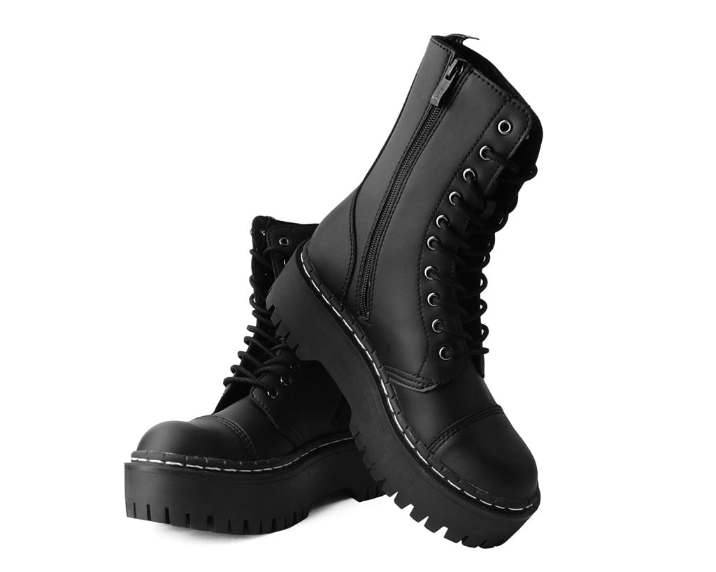 A3116 Black TUKskin™ 10-Eye Double Decker Boot - T.U.K. Shoes