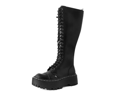 A3117 Black TUKskin™ Knee-high Double Decker Boot - T.U.K. Shoes