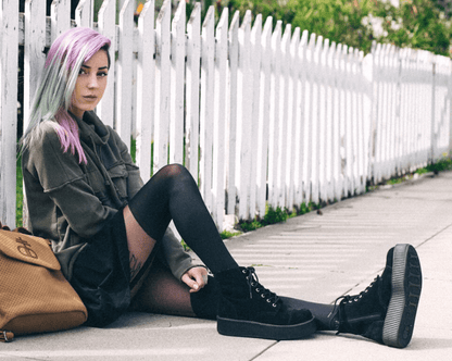 A8642L Black Suede Viva Mondo Boots - T.U.K. Shoes