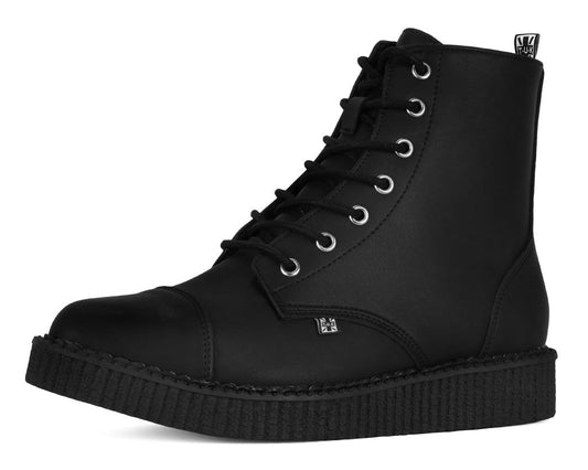 A9636 Black TUKskin™ Pointed Lace Up Boot - T.U.K. Shoes